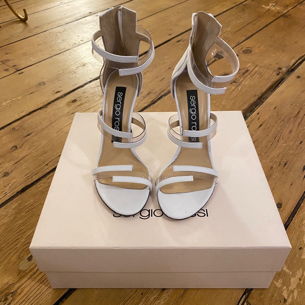 Sergio Rossi White PVC Sandals